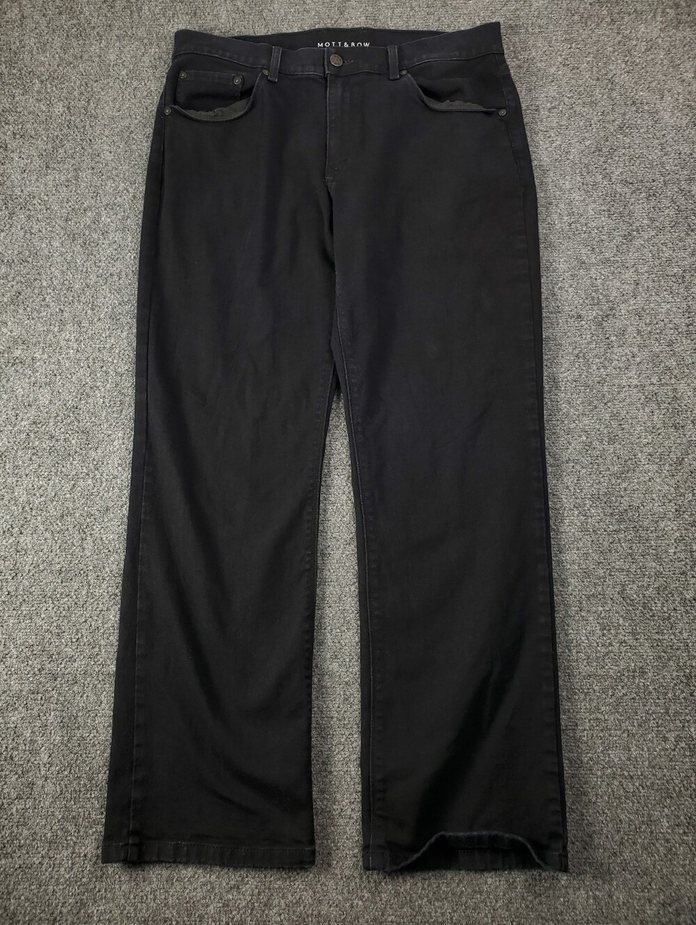 Mott & Bow Jeans Mens 35x30 Straight Leg Jay Ryns Black Dark Wash Stretch Denim
